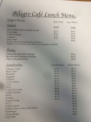 Menu photo 5 Allegro Cafe Hartford, CT