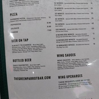 Green Parrot - Menu 2023 - Bars Near Me - Casselberry, Florida