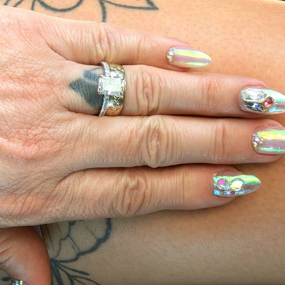 Yume Nail Lounge - Almond shape, chrome, acrylic, custom jewel set - Nail Salons Near Me - Topanga, California Yume Nail Lounge - Almond shape, chrome, acrylic, custom jewel set - Nail Salons Near Me - Topanga, California