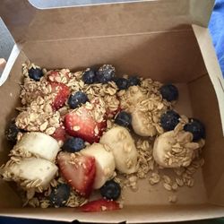 Grazing Thyme - Banana taco with strawberry, blueberry, and granola.