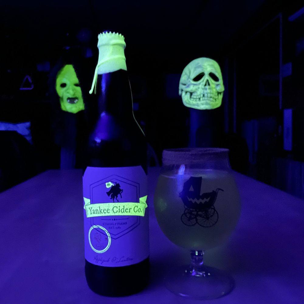 Yankee Cider - The bottle for Applejack O'Lantern glows in the dark!! - Cideries Near Me - East Haddam, Connecticut Yankee Cider - The bottle for Applejack O'Lantern glows in the dark!! - Cideries Near Me - East Haddam, Connecticut