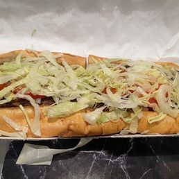 Cheeseburger sub! Enough for two! Cheeseburger sub! Enough for two!