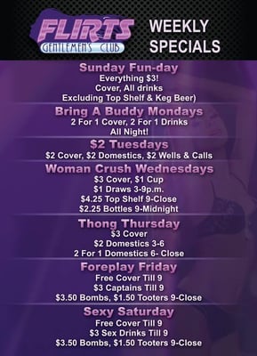 Menu photo 2 Flirts Gentlemens Club Waterloo, IA Menu photo 2 Flirts Gentlemens Club Waterloo, IA