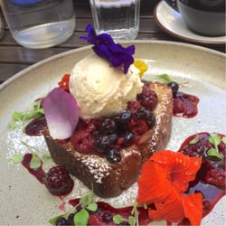 Crowded House - Breakfast special: gingerbread cake, berry compote, condensed milk ice cream, and frickin flowers. Delicious.