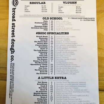 Broad Street Dough - Menu (Aug 2019) - Donuts Near Me - Franklin Twp, New Jersey