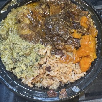 Sisters' Caribbean Cuisine - Oxtail Stew with rice and okra - Caribbean Near Me - New York, New York Sisters' Caribbean Cuisine - Oxtail Stew with rice and okra - Caribbean Near Me - New York, New York