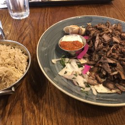 Lamb shawarma plate with rice