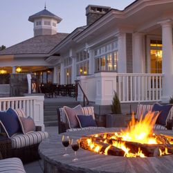 Boothbay Harbor Country Club - Enjoy a glass of wine and appetizers at our cozy firepit at the Boothbay Harbor Country Club