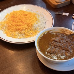 Alborz - Chicken casserole with pomegranate & walnuts and rice