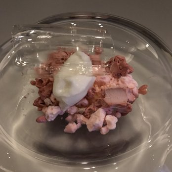 Alinea - Condensed strawberry with bubble gum ice cream - New American Near Me - Chicago, Illinois Alinea - Condensed strawberry with bubble gum ice cream - New American Near Me - Chicago, Illinois