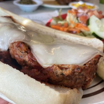 Mattie's Diner - Meatball sub with a side of salad. - Diners Near Me - Charlotte, North Carolina Mattie's Diner - Meatball sub with a side of salad. - Diners Near Me - Charlotte, North Carolina