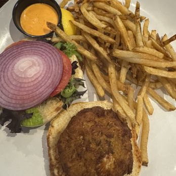 Driftwood Kitchen - CRAB CAKE SAND-WITCH - fried - Southern Near Me - Virginia Beach, Virginia Driftwood Kitchen - CRAB CAKE SAND-WITCH - fried - Southern Near Me - Virginia Beach, Virginia