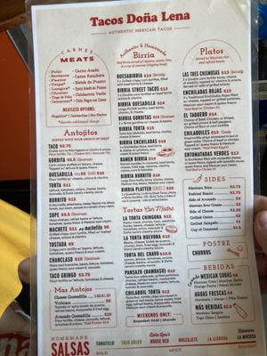 Menu photo 1 Tacos Doña Lena Houston, TX