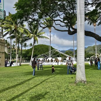 Iolani Palace - The reception area on the lawn of the Palace - Museums Near Me - Honolulu, Hawaii