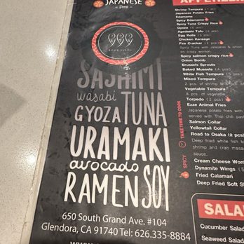 Ezze Sushi - Menu - Sushi Bars Near Me - Glendora, California