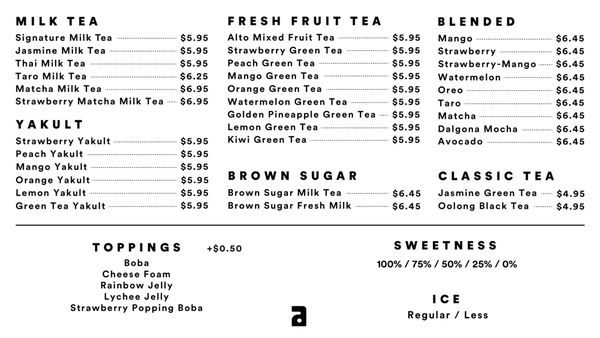 Menu photo 4 Alto Boba La CaƱada Flintridge, CA Menu photo 4 Alto Boba La CaƱada Flintridge, CA