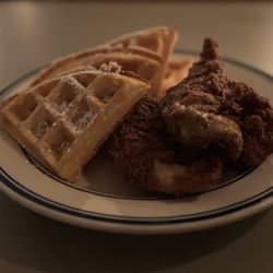 Sweet Chick - Honey lemon pepper chicken  with waffle. Yes please