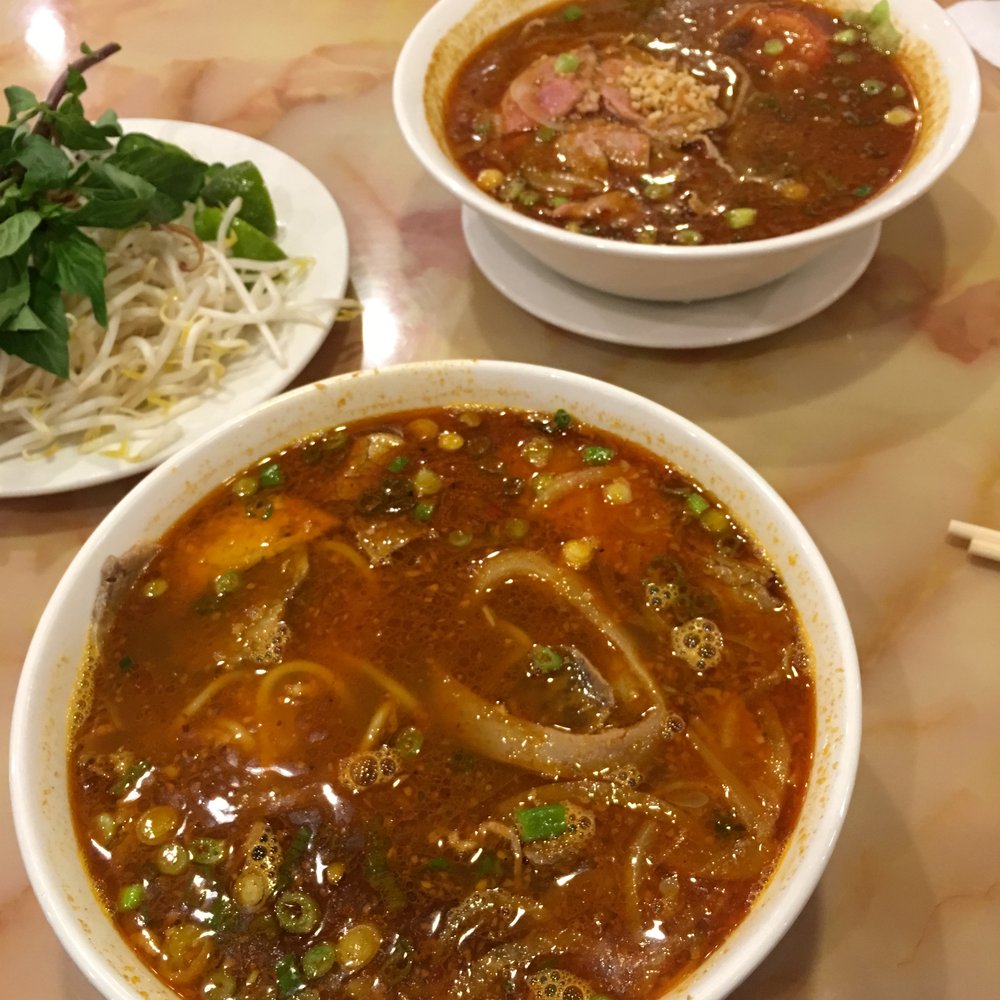 Mi La Cay - Top Bun Bo Hue. Bottom Bun Sate- similar to BBH with more of a spicy chile sauce def recommend if you like the heat! - Vietnamese Near Me - Silver Spring, Maryland Mi La Cay - Top Bun Bo Hue. Bottom Bun Sate- similar to BBH with more of a spicy chile sauce def recommend if you like the heat! - Vietnamese Near Me - Silver Spring, Maryland