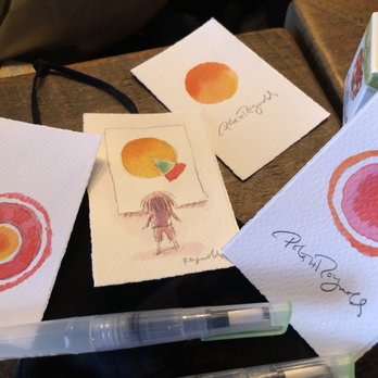 Source Restaurant - My brother Peter H. Reynolds did an original watercolor for owner Daniel Roghan with a nod to his book THE DOT. - Pizza Near Me - Cambridge, Massachusetts