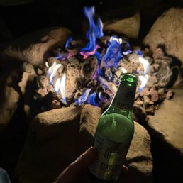 Fire pit and beer