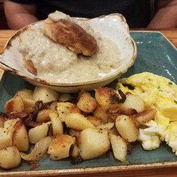 First Watch - Biscuits & Turkey Gravy with eggs and potatoes - Cafes Near Me - Indianapolis, Indiana