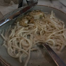 Cacio e Pepe with shrimp