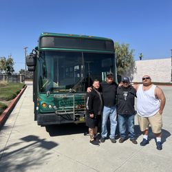 Edison Truck And Bus Driving School - Ex Marine Students supporting along with instructor Tonnie Freire at DMV upon successful completion of exam