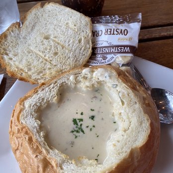 The Shack - Clam Chowder in bread bowl - Seafood Near Me - Old Orchard Beach, Maine The Shack - Clam Chowder in bread bowl - Seafood Near Me - Old Orchard Beach, Maine