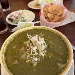 Pozole verde (note: I had asked for more broth-y serve) Pozole verde (note: I had asked for more broth-y serve)