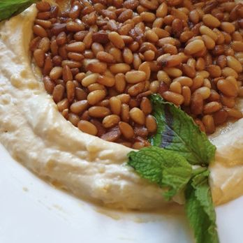 FIGS - Garlic Hummus with Pine Nuts. - Mediterranean Near Me - Jackson, Wyoming