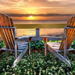 Blue Water Sales and Antiques - Sunset on the white sand.
