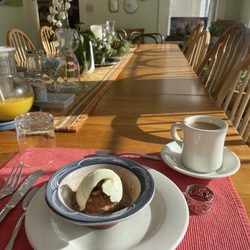 Shearer Hill Farm - Lovely baked apple and ice cream as a starter for each breakfast. Not to mention the delicate yet homey decor that accompanies it.