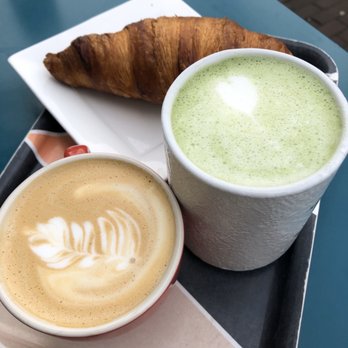 Koffie Academie - Cappuccino, Matcha Coconut Latte and a Croissant - Coffee & Tea Near Me - Amsterdam, New Hampshire