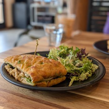 Medio Cafe - Chicken Pesto on House Focaccia - Cafes Near Me - Friday Harbor, Washington Medio Cafe - Chicken Pesto on House Focaccia - Cafes Near Me - Friday Harbor, Washington