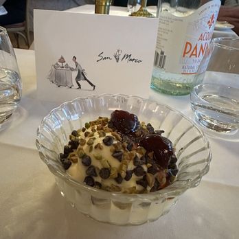 San Marco - Mascarpone with chocolate chips, pistachios and strawberries - Italian Near Me - Miami Beach, Florida