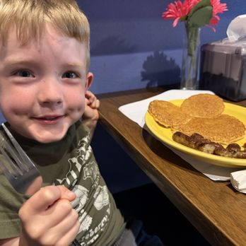 Cliff's Place - Breakfast all day. Grandson enjoyed Mickey Mouse pancake and sausages! - Salad Near Me - Waverly, Iowa