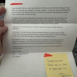 Exclusive Home Buyers - A disgusting letter I received from this business