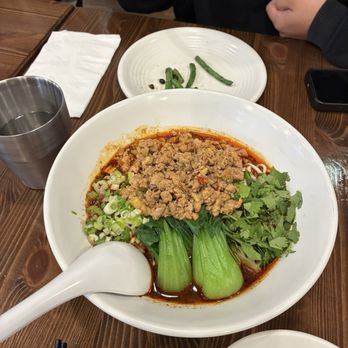Juicy Dumpling Factory - Dan Dan Noodles - no peanut taste, numbing spice flavor fyi - Chinese Near Me - Huntington Beach, California