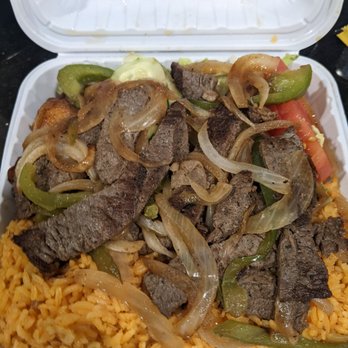 Dominican Restaurant - Steak with Sauteed Green Peppers and Onions - Dominican Near Me - Uniondale, New York
