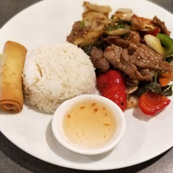 Little Bangkok - basil beef lunch special - Thai Near Me - Markham, Ontario