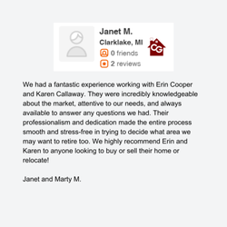 Erin Cooper -The Cooper Group - Thanks for choosing The Cooper Group, Janet and Marty!