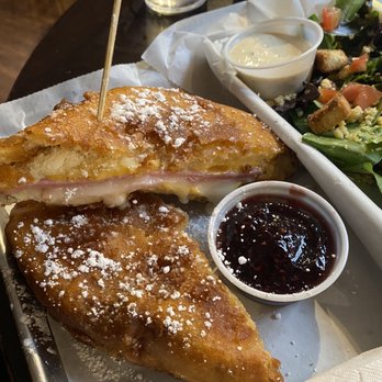 The Loophole - Monte cristo sandwich with raspberry jelly and house salad - Bars Near Me - Denton, Texas