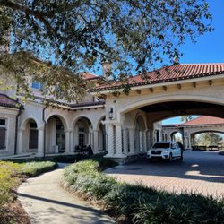 TPC Sawgrass - Walking up to the clubhouse entrance.