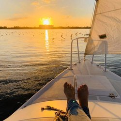 The sun setting on Lake Fairview - Sailing Orlando