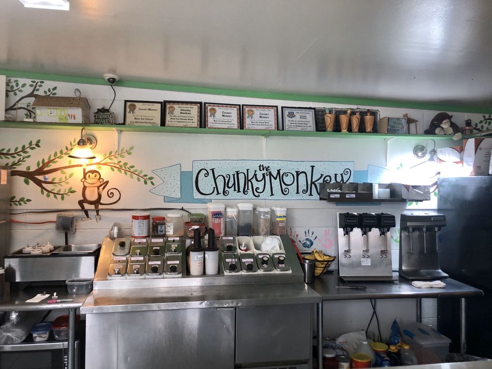 The Chunky Monkey Ice Cream Shop Logo