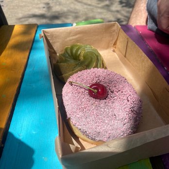 Good Town Doughnuts - Gluten free Matcha and chocolate cherry - Donuts Near Me - Costa Mesa, California