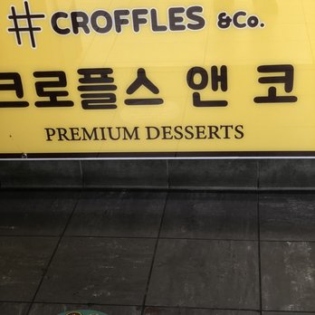 Croffles & Co - Signage at bottom noting Korean upgrades - Desserts Near Me - Newark, California Croffles & Co - Signage at bottom noting Korean upgrades - Desserts Near Me - Newark, California