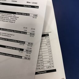 Bill to fix AC & 02 sensors within 1 week of purchase! Bill to fix AC & 02 sensors within 1 week of purchase!