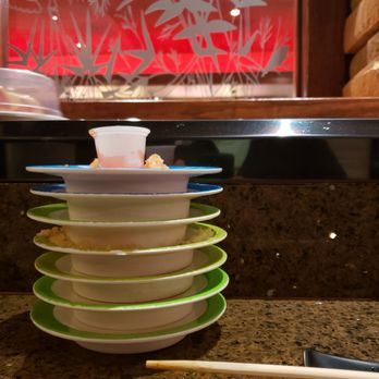 Sushi Choo Choo - This is how they chage you based on your stacks. - Sushi Bars Near Me - Houston, Texas