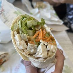 Tropical Smoothie Cafe - Thai Chicken wrap with Thai Peanut sauce.